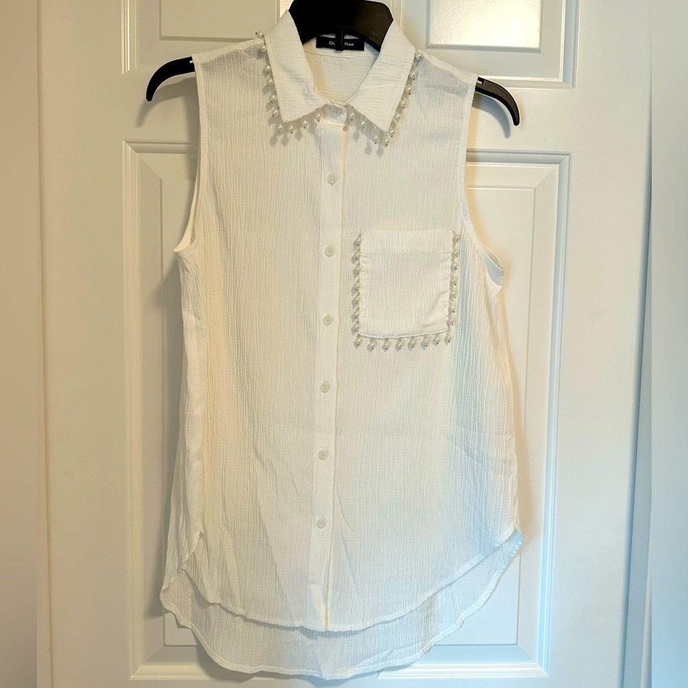 Doe & Rae Pearl Detail Blouse